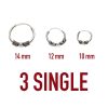 AROS BALI NUSAS * 3 Singles: 1pc de 10mm, 1pc de 12mm y 1pc de 14mm