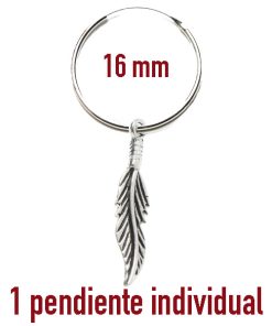 pendiente individual de aros de pluma MARALIN de 16mm.