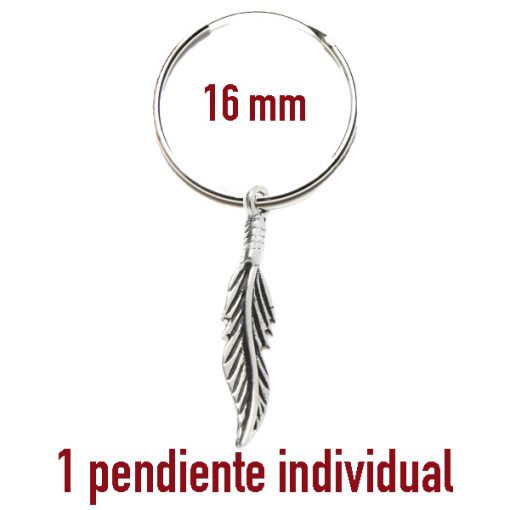 pendiente individual de aros de pluma MARALIN de 16mm.